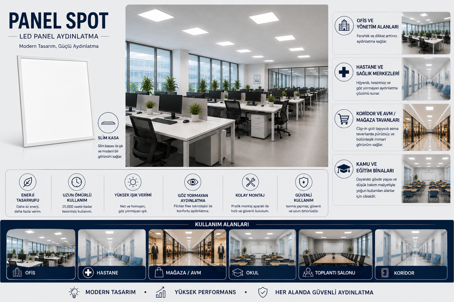 Cata 40 Watt 60x60 Beyaz Led Panel Armatür CT 5283