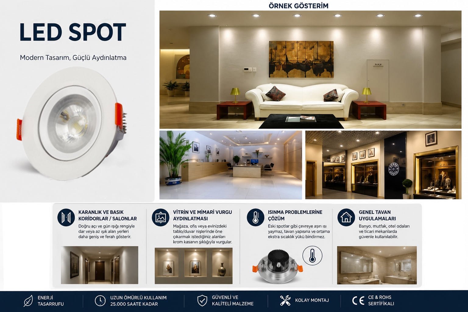 Noas 5 Watt Sıva Altı LED Spot Gün Işığı Ilgaz Serisi YL28-2512