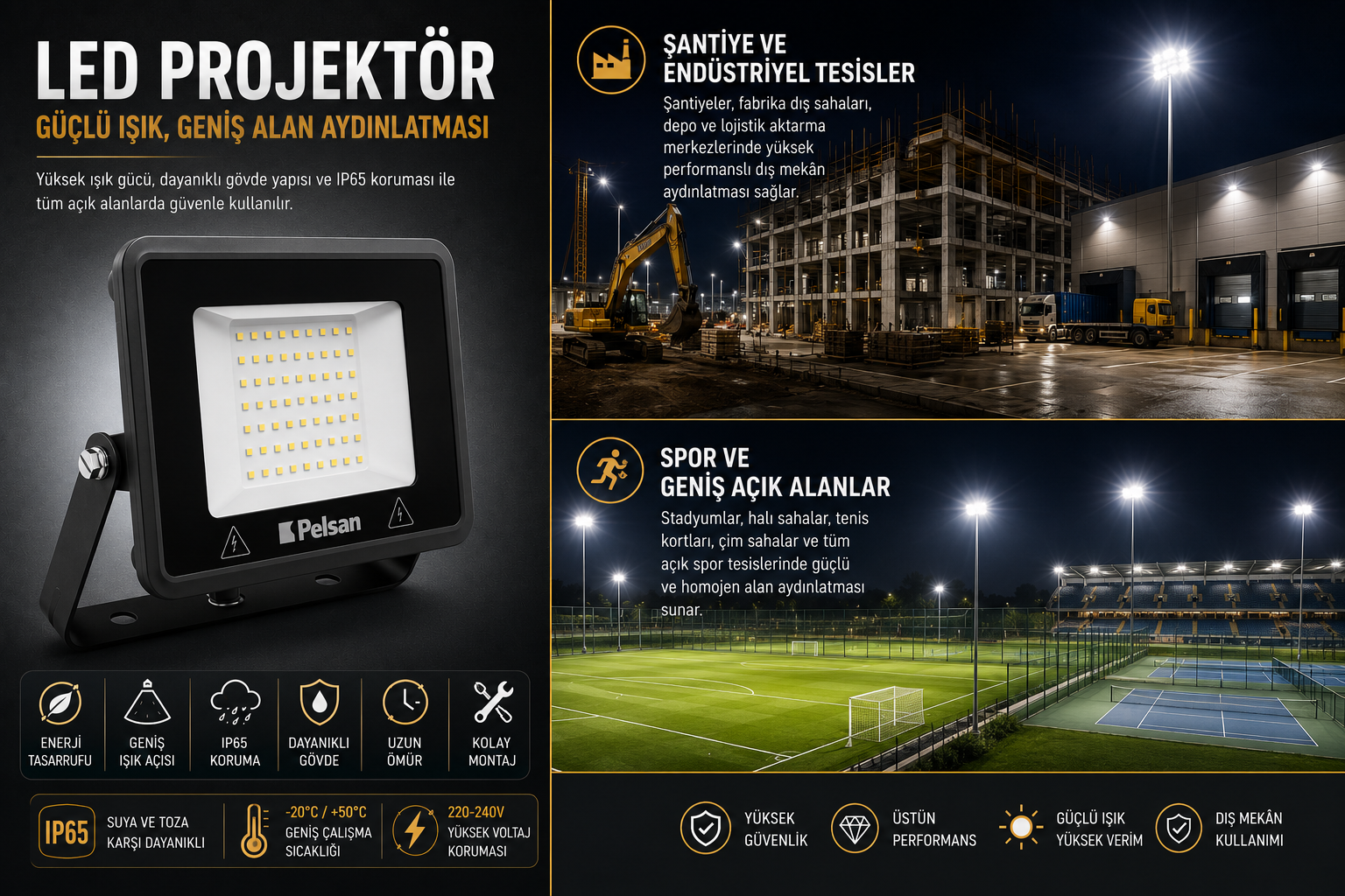 Pelsan 50 Watt LED Projektör Lecto G2 6000 Lumen 5000K 115747