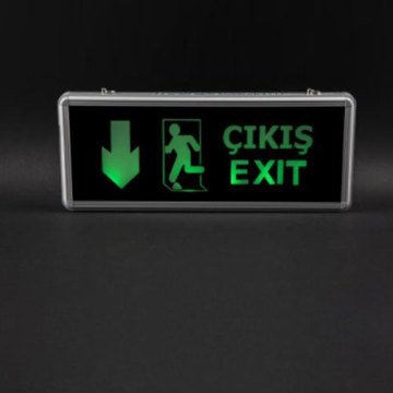 Cata Ledli Exit Armatür - Şarjlı Acil Çıkış Levhası Aşağı Oklu CT 9167