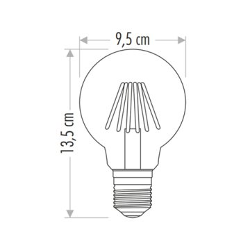 Cata 6 Watt G95 Glop Rustik Led Ampul CT-4286