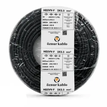TTR 2x2.5 Öznur Kablo Siyah 100 Metre H05VV-F