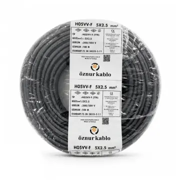 TTR 5x2,5 Öznur Kablo Siyah 100 Metre H05VV-F