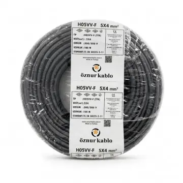 TTR 5x4 Öznur Kablo Siyah 100 Metre H05VV-F