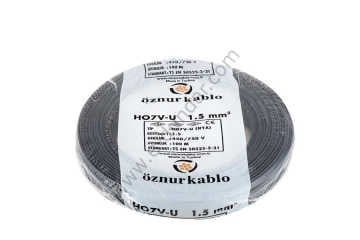 NYA 1.5 mm Öznur Kablo Siyah 100 Metre H07V-U, H07V-R