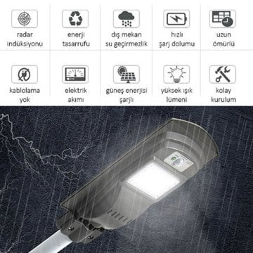 Cata 20 Watt Fotoselli Sensörlü Solar Led Sokak Aydınlatma CT-4690