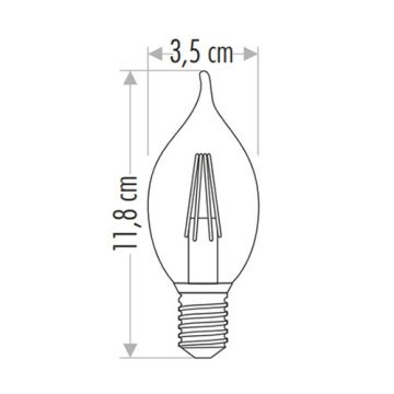 Cata 4 Watt E14 Duy Günışığı 3200 Kelvin Edison Led Kıvrık Buji Filament Ampul