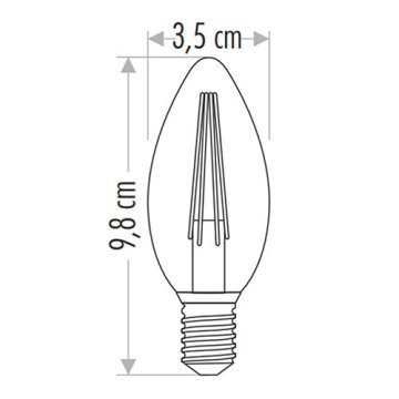 Cata 4 Watt E14 Duy Günışığı 3200 Kelvin Edison Led Düz Buji Filament Ampul