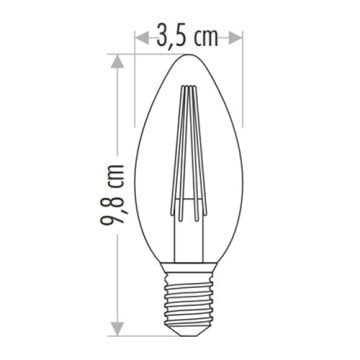 Cata 4 Watt E14 Duy Amber Işık 2500 Kelvin Rustik Led Dekoratif Buji Ampul