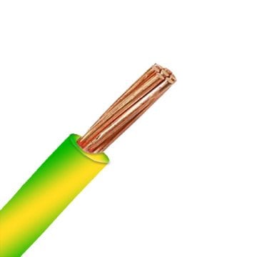 NYA 10 mm Öznur Kablo Sarı Yeşil H07V-U, H07V-R