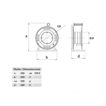 Bemis Makara 1x16A 2 Priz 3x2,5mm 50 Metre Kapasite Alüminyum Gövde