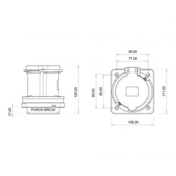 Bemis 5X63A CE NORM Makine Priz 380V | BC1-4505-2413