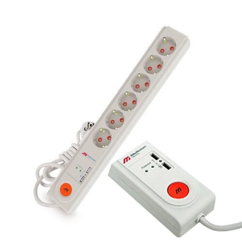Mutlusan Usb li Şok Akım Korumalı 1,5m 6 lı Grup Priz Ri-Tech