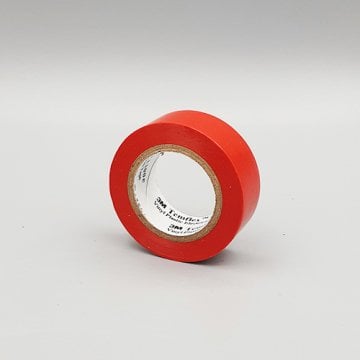 3M 19mm x 10mt. Pvc Elektrik Izole Bant Kırmızı Izolasyon Bandı