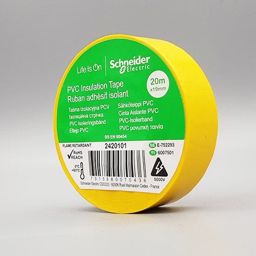 Schneider 19mm x 20mt. Pvc Elektrik Izole Bant Sarı Izolasyon Bandı