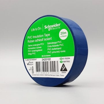 Schneider 19mm x 20mt. Pvc Elektrik Izole Bant Mavi Izolasyon Bandı