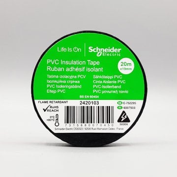 Schneider 19mm x 20mt. Pvc Elektrik Izole Bant Siyah Izolasyon Bandı