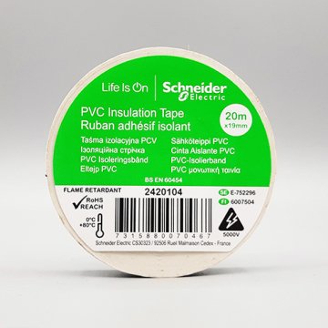 Schneider 19mm x 20mt. Pvc Elektrik Izole Bant Beyaz Izolasyon Bandı