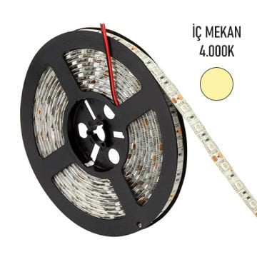 İç Mekan Şerit Led Cata 12V 4000K 5 Metre Paket CT4486