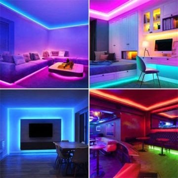 Dış Mekan Şerit Led Cata 12V RGB 5 Metre Paket CT4534