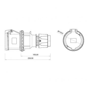 Bemis 5X63A CE NORM Uzatma Prizi (3P+E+N) 380V  BC1-4505-2312