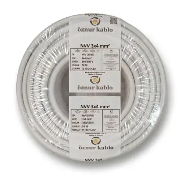 NYM 3x4 Öznur Kablo Antigron 100 Metre 05VV-U, 05VV-R