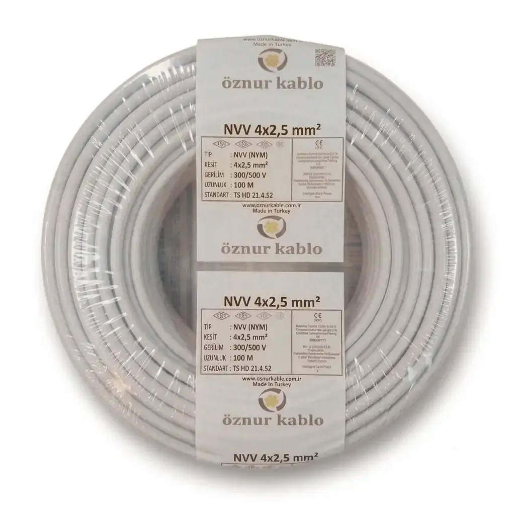 NYM 4x2,5 Öznur Kablo Antigron 100 Metre 05VV-U, 05VV-R
