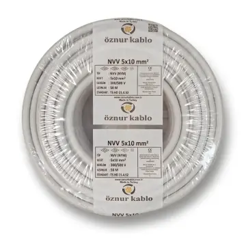 NYM 5x10 Öznur Kablo Antigron 100 Metre 05VV-U, 05VV-R