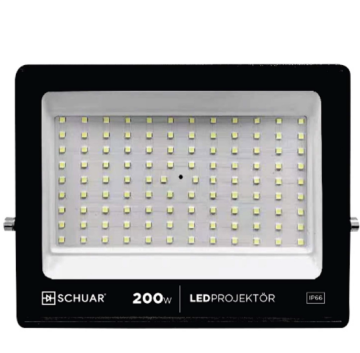 Schuar 200 Watt Led Projektör  Eco Slım Beyaz Işık 6500 Kelvin 14200 Lümen SCHUARY-SC-1721-B