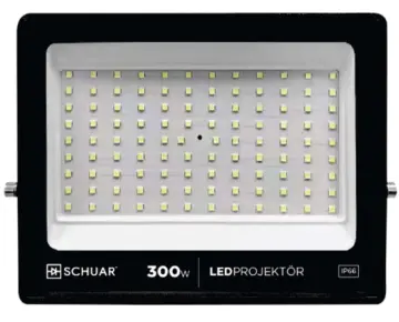 Schuar 300 Watt Led Projektör Eco Slim Beyaz Işık 6500 Kelvin 18200 Lümen SC-1731-B