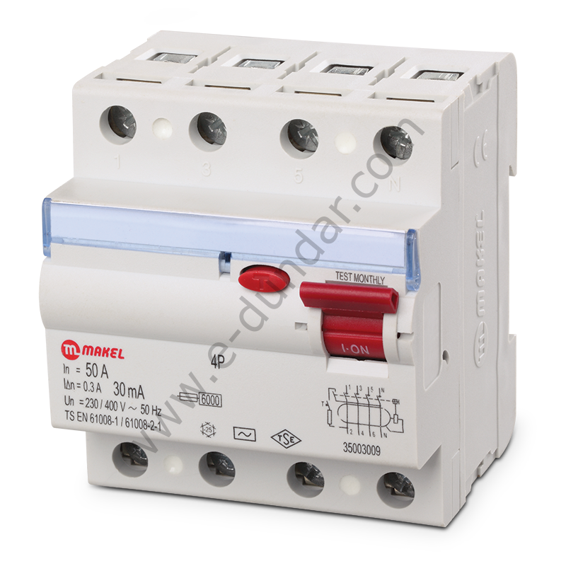 Makel 4x25A 30 mA Kaçak Akım Koruma Rölesi MKL34001006