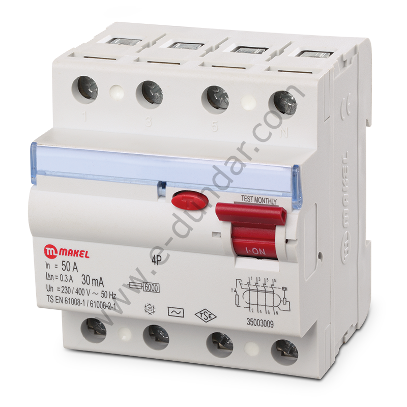 Makel 4x40A 30 mA Kaçak Akım Koruma Rölesi MKL34001008