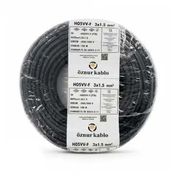 TTR 3x1.5 Öznur Kablo Siyah 100 Metre H05VV-F