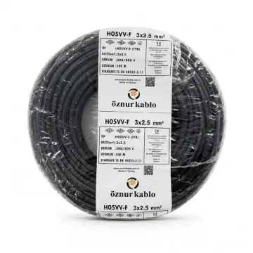 TTR 3x2.5 Öznur Kablo Siyah 100 Metre H05VV-F